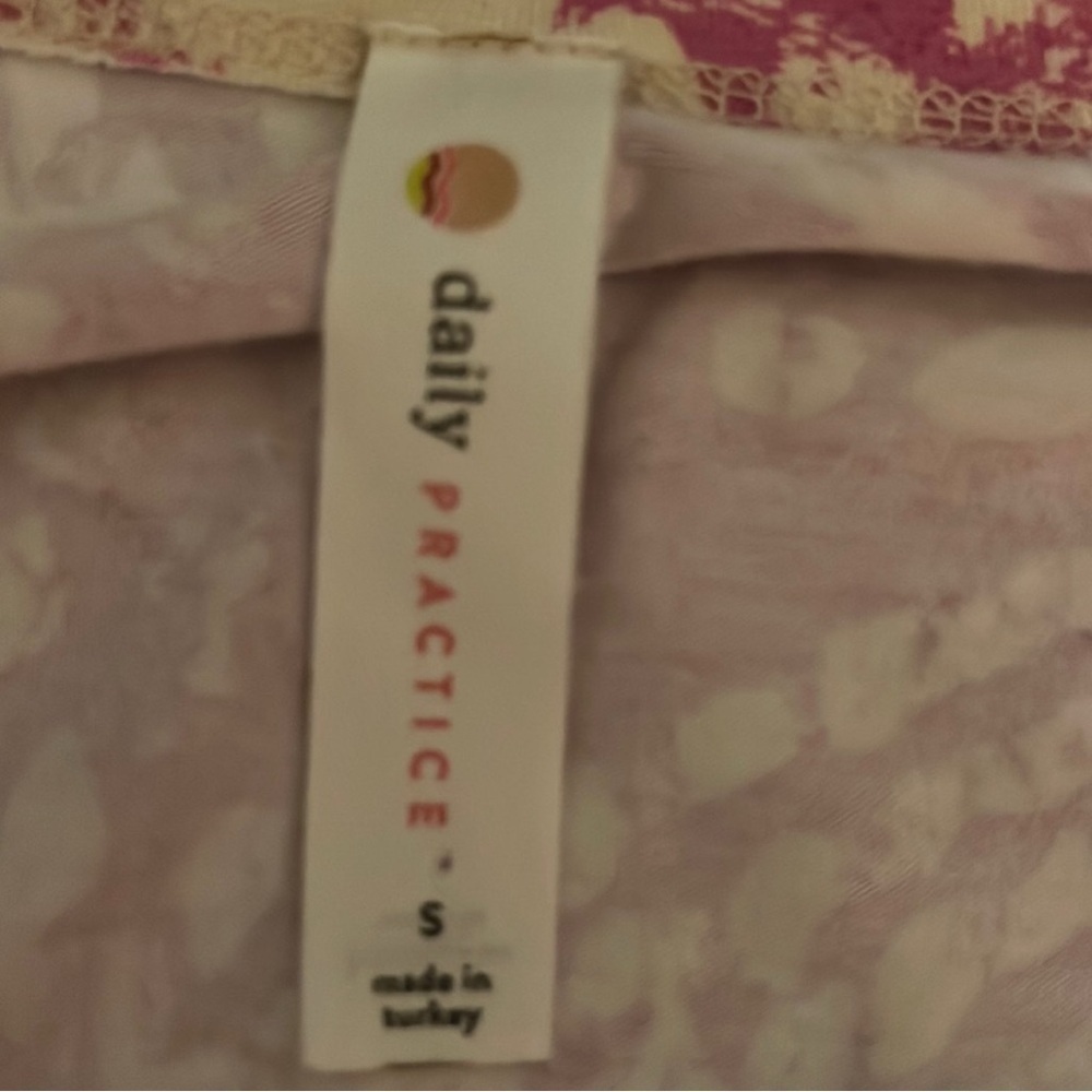 Daily Practice by Anthropologie Wrap Crop Top – Pink & Beige – Size Small - Picture 4 of 8